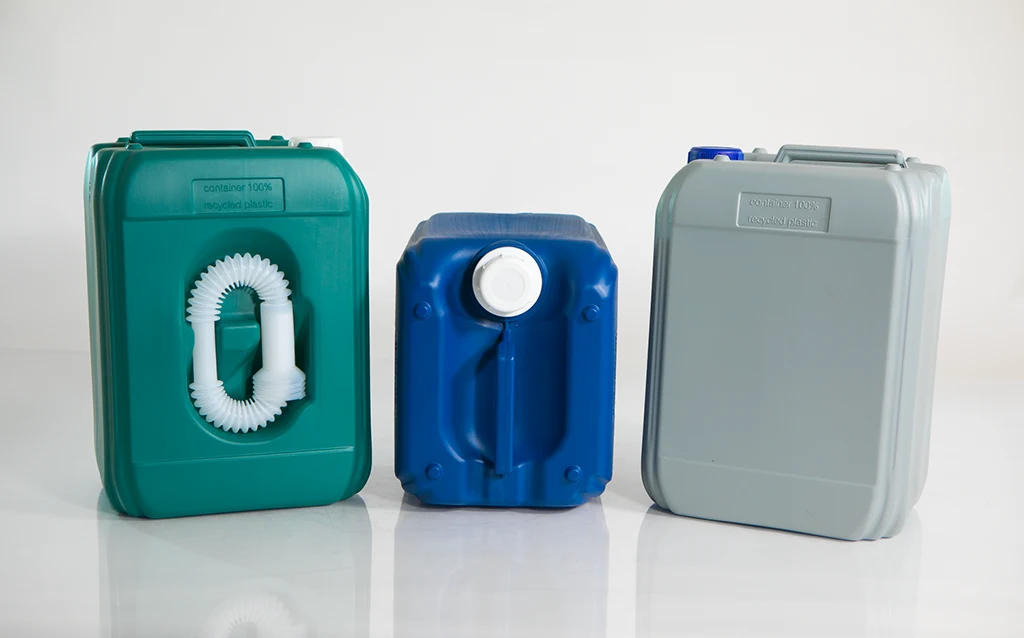 Stelioplast Produkte Green Line Series Kanister in grün, blau und grau